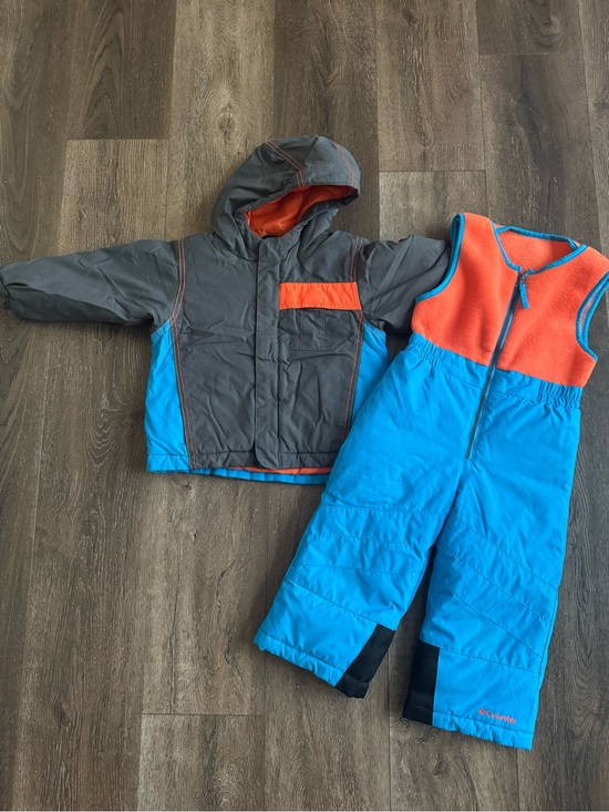 Columbia Other - Columbia Children's Blue & Orange Winter Jacket and Snow Bib Set Size 3T